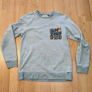 Heather Grey Pocket Floral Sweatshirt